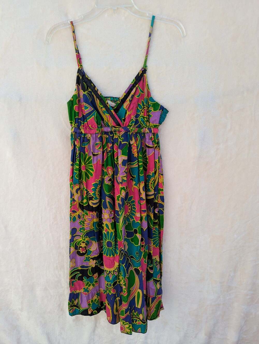 Derek Heart Floral Print Spaghetti Strap Smocked Mini Dress